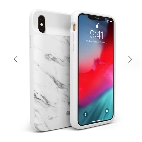 White marble Battery case for iPhone X/XS - Picture 3 of 6